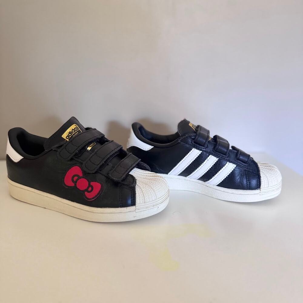 Hello Kitty x Superstar Adidas 50th Anniversary Black Sneakers Size 12K